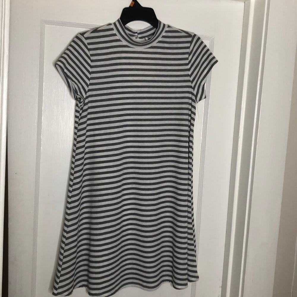 Striped grey and white dress